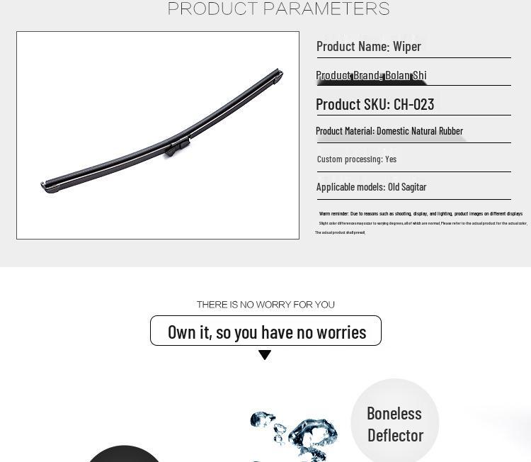 High-Quality Universal Frameless Wiper for Volkswagen Sagitar - Original Rubber Strip
