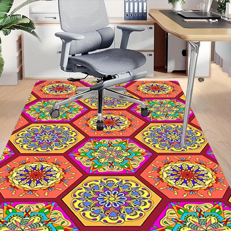 1PC Mandala Patterns Extra Large Non Slip Floor Carpet, Office, Family, Bedroom, Studio Large Area Rug Indoor Rugs, Vibrant Colors