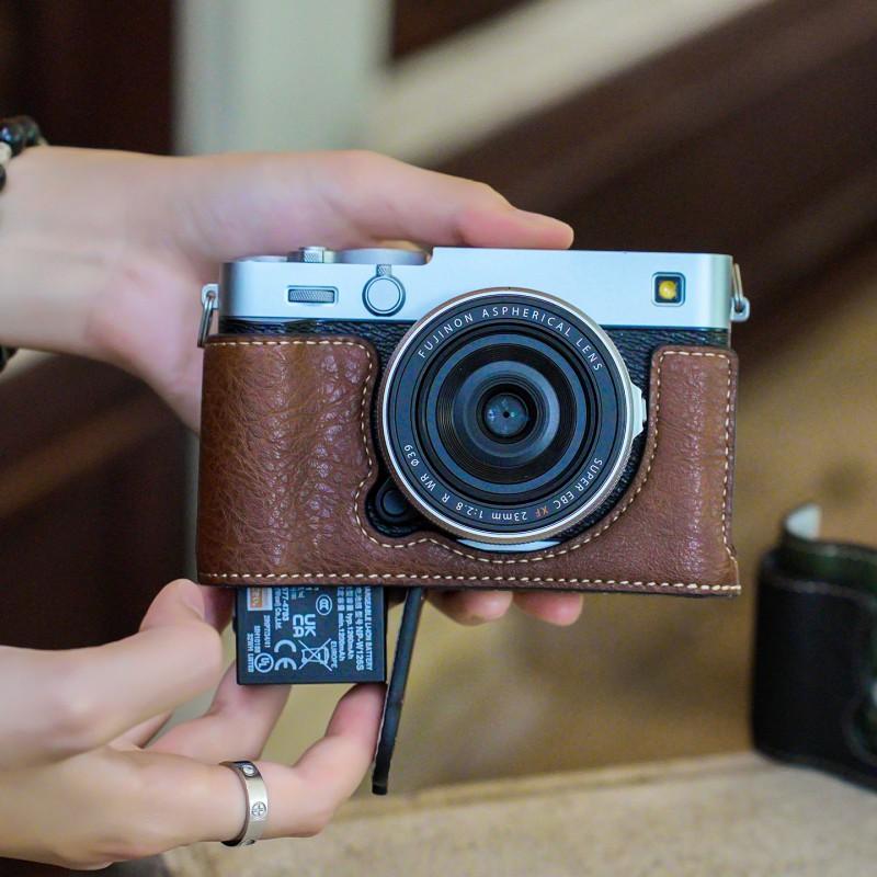 Fujifilm XE5 Camera Half Cover Case With Base Support PU Leather Sleeve Travel Daily Use