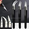 Ceramic Tip Tweezers Set Anti-Static Heat Resistant Insulated Pincers for Electronic Soldering Work Straight/Curved Tip Tweezer