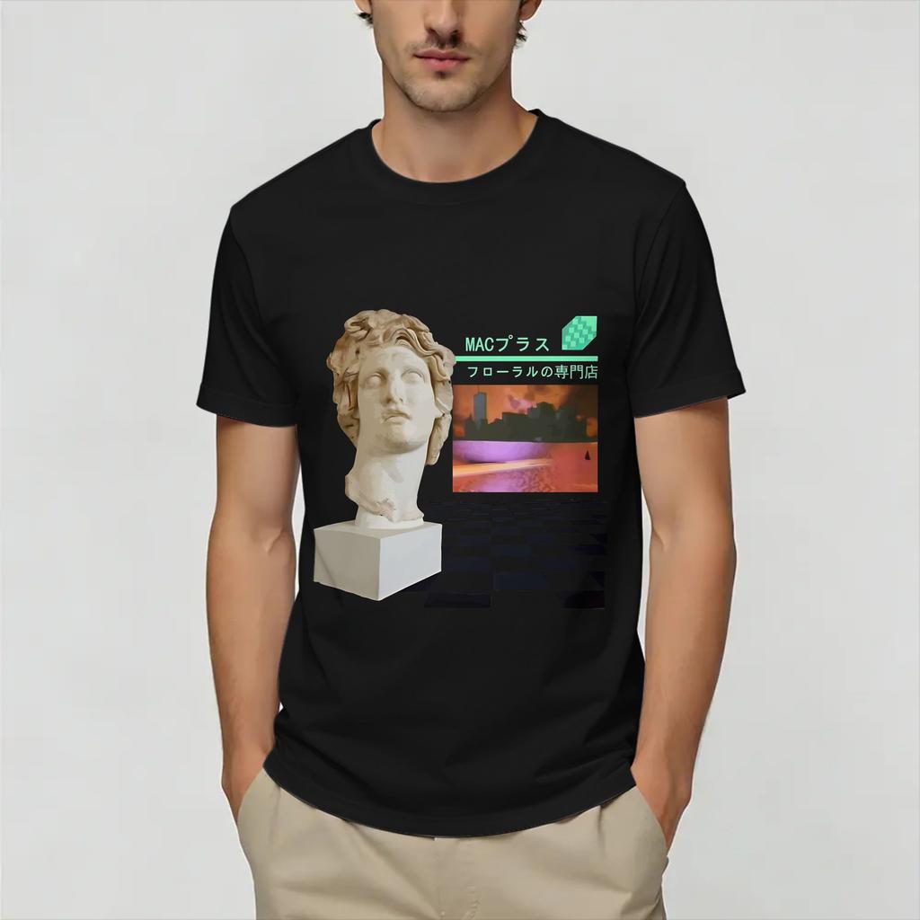 Frutiger Aero World Vaporwave Unisexs T Shirts Hipster Tees Short Sleeve Crewneck Tshirts Cotton Graphic Clothing