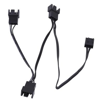 4Pin Fan Power Extension Cable 4Pin PWM Fan Splitter Cable For PC Cooling, Black Sleeved 30cm PWM Connectors 11.81in