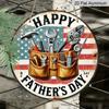 2D Flat, 1pc Vintage Father's Day Metal Aluminum Sign - "Happy Father's Day" with Tool Bucket & American Flag Design, Ideal Wall Decor for Home, Bar