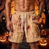 Men Loose Fit Halloween Themed Shorts with Pockets Drawstring Waist Athletic Casual Shorts for Sports and Wear