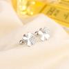 S925 Four-Leaf Clover Minimalist Screw-On Stud Earrings - Trendy, Light Luxury Style for Women’s High-End Ear Cartilage