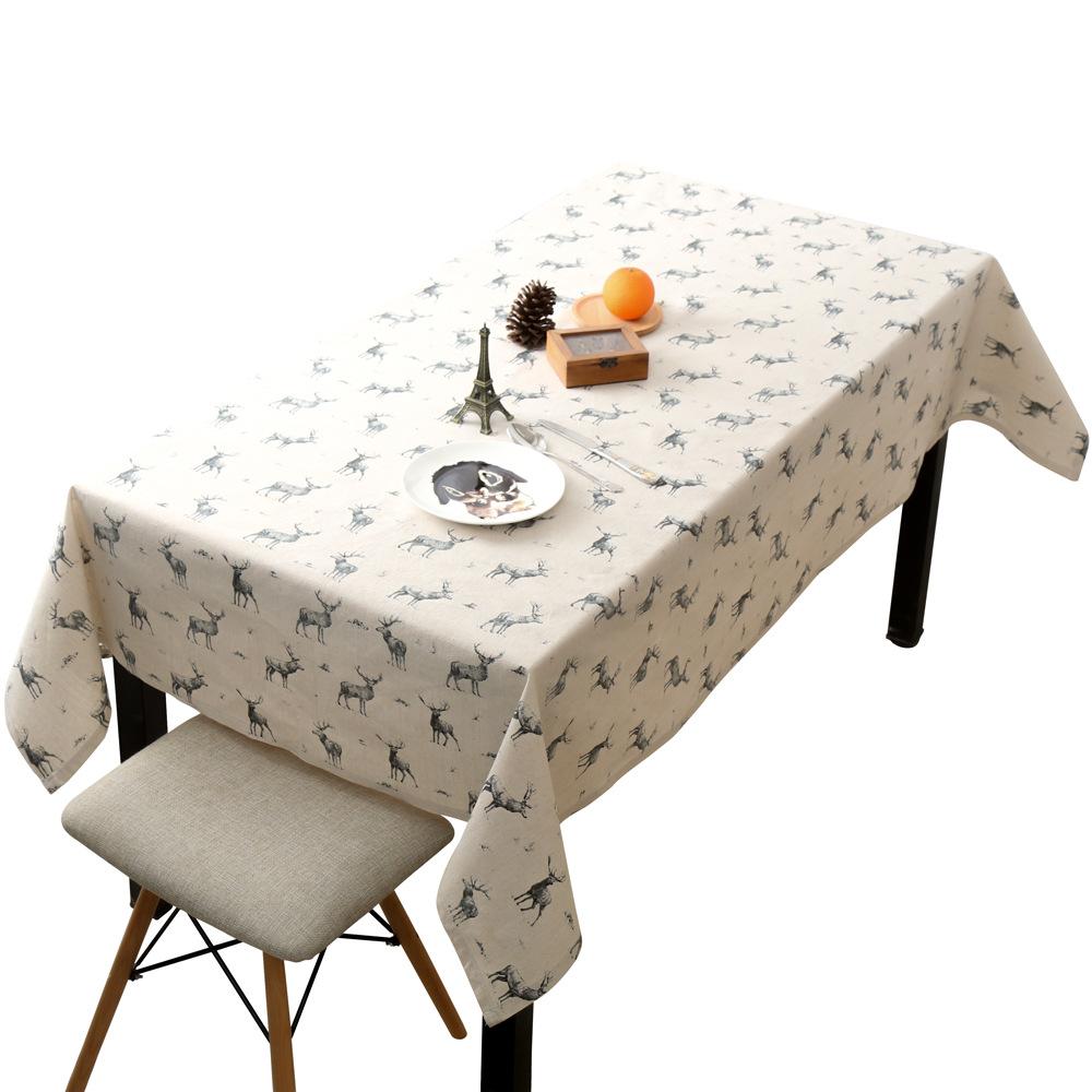 Elk Tablecloth Fabric Cotton And Linen Literature And Art Home Coffee Table Dining Table Cloth Rectangular Table Cloth Table Cloth Desk