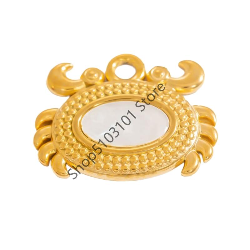 Gold Ocean Animal Turtle Shell Conch Starfish Diy Charms For Jewelry Making Bulk Stainless Steel Charm Pendant Necklace Making