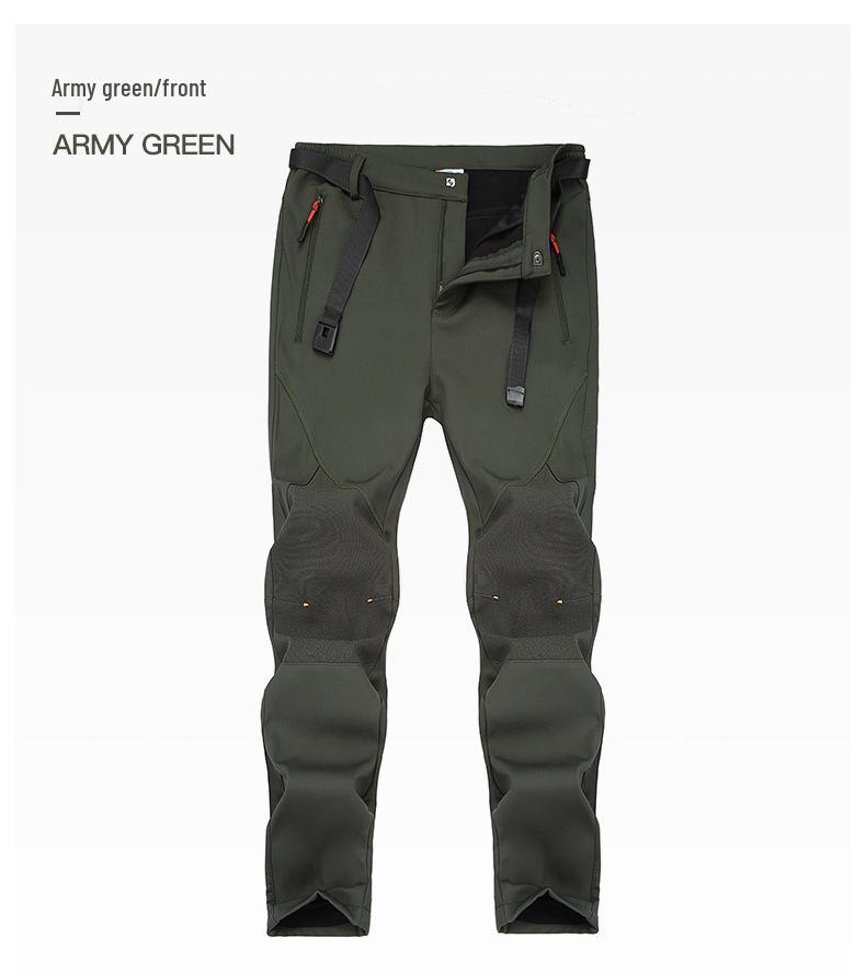 Men's Windproof Softshell Fleece Pants: Warm, Breathable, Wear-Resistant for Hiking In Autumn and Winter.