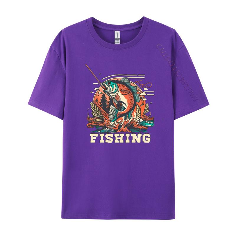 Fishing TShirt NEW YEAR DAY All Cotton Tops Tees Printed Tshirts Cheap Tshirts Oversized T Shirt Men
