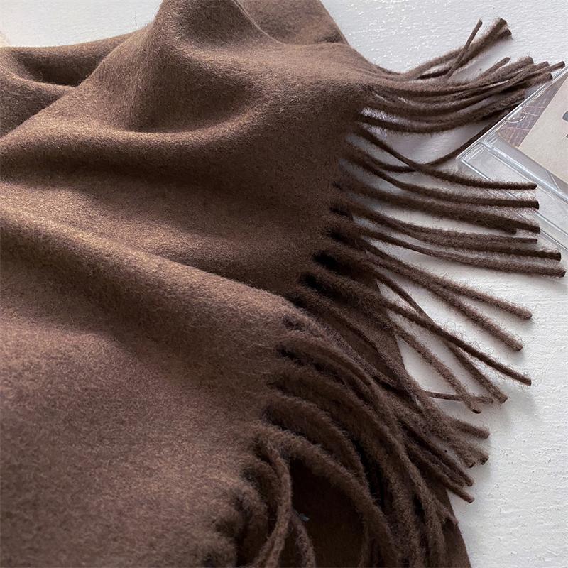 2025 Winter Wollschal für Damen Langer Warmer Kaschmirschal Hijab Einfaches Damen Schal Wickeltuch Weibliches Pashmina Bandana Kopftücher Neu
