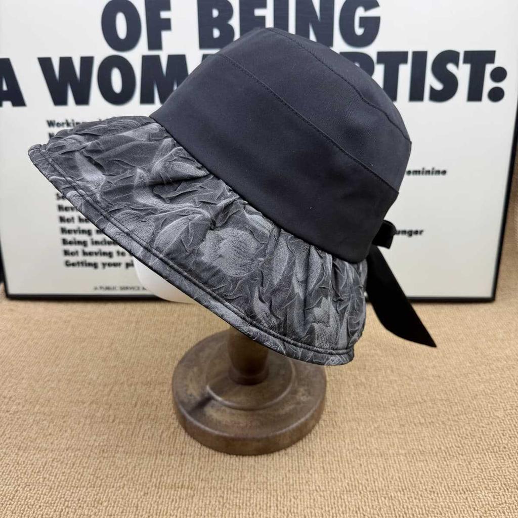 Internet celebrity summer big eaves tulip sunscreen bucket hat female UV protection face small visor
