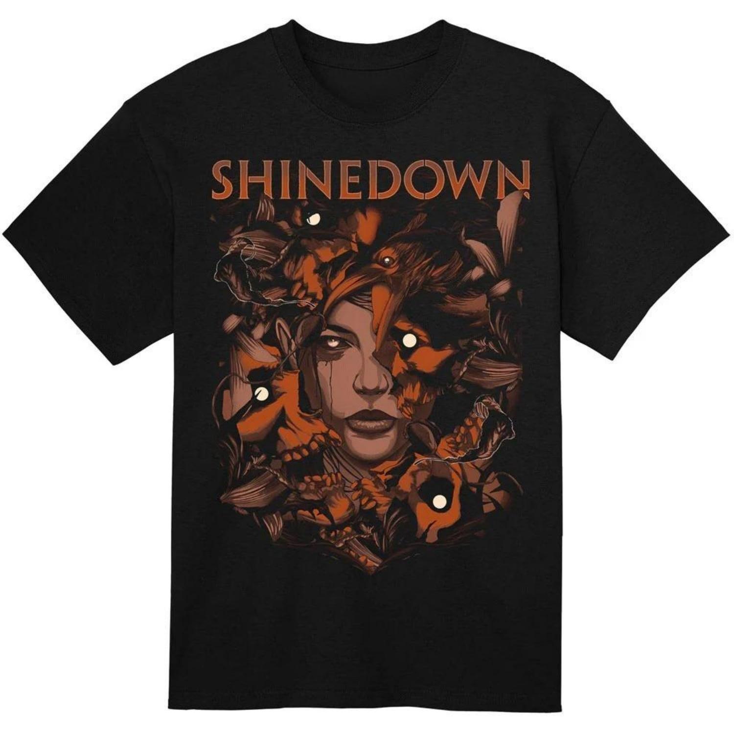 

Редкая футболка Shinedown Высококачественная Роскошная Подходит и для Мужчин, и для Женщин Топ Y2k 2026 Лето Горячая Распродажа S
