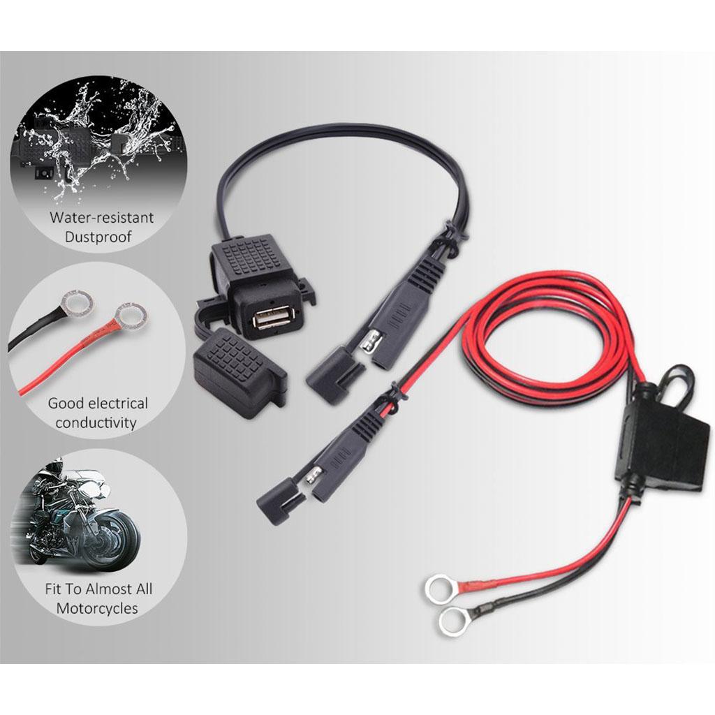 Universal Motorcycle Extension Power Adapter for Phone Tablet SAE To USB Charger Motorcycle Cellphone Charger