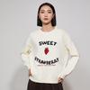 Women's Strawberry Jacquard Round Neck Sweater