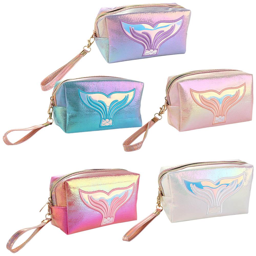 Travel Convenient Waterproof Cute Lovely PU Leather Makeup Bag Storage Bag Cosmetic Bag Laser Bag