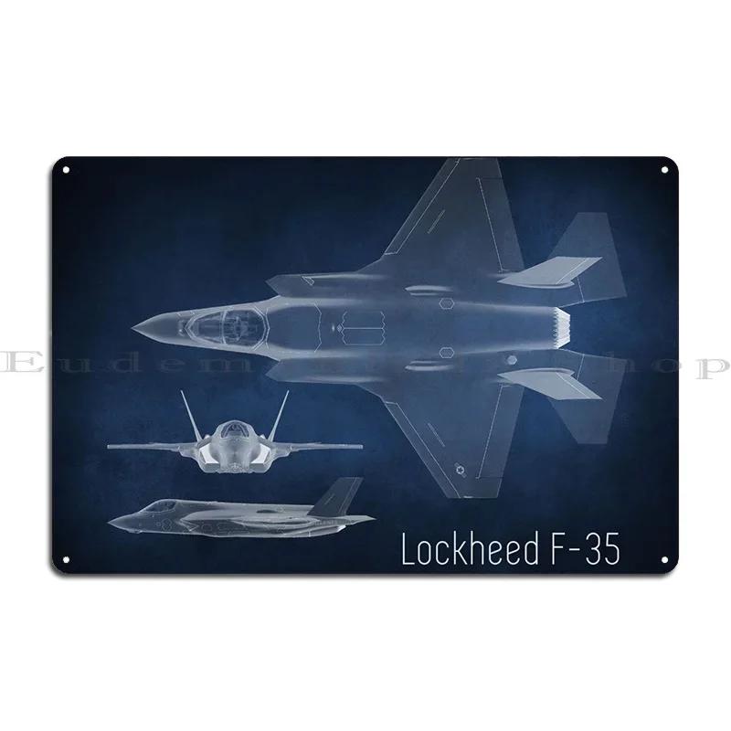 Lockheed F Blueprint Metal Sign Rusty Garage Living Room Personalized Garage Tin Sign Poster 20x30cm(7.8x11.8inch)