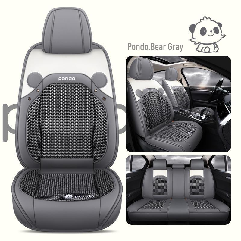 2022 New Cartoon Leather Ice Silk Car Seat Cushion Set, Four Seasons