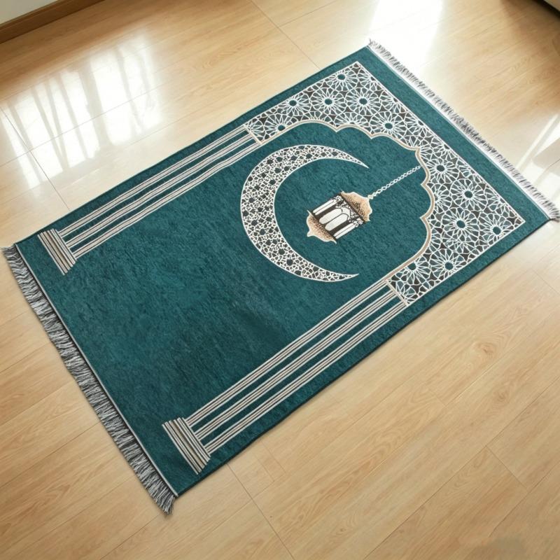 Tapis de prière floral islamique, Tapis de prière musulman facile à nettoyer, Couverture à genoux pliable, respectueuse de la peau et résistante à l'usure