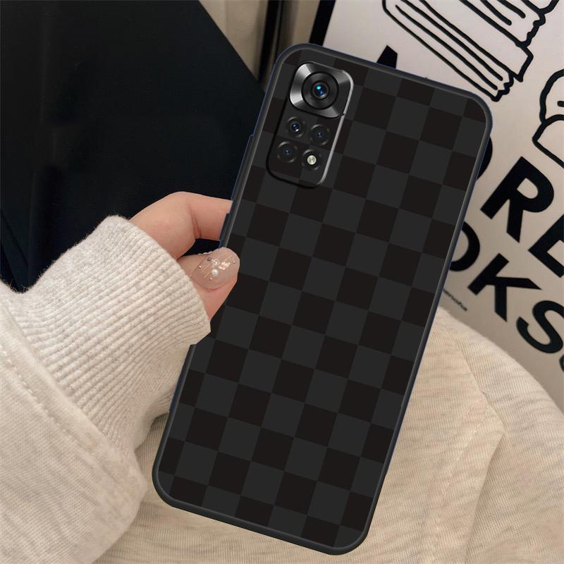 Checkerboard Checkered Board Cover For Xiaomi Redmi Note 14 13 12 9 10 11 Pro 10S 11S 12S Case For Redmi 10C 12C 13C 14C