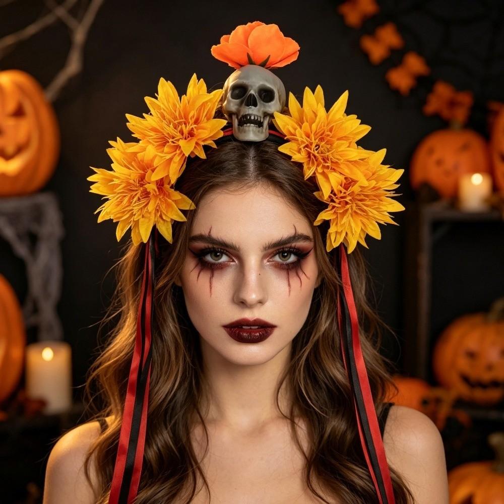 Scary Flower Halloween Headband Simulated Flower Halloween Flower Hairband Girls