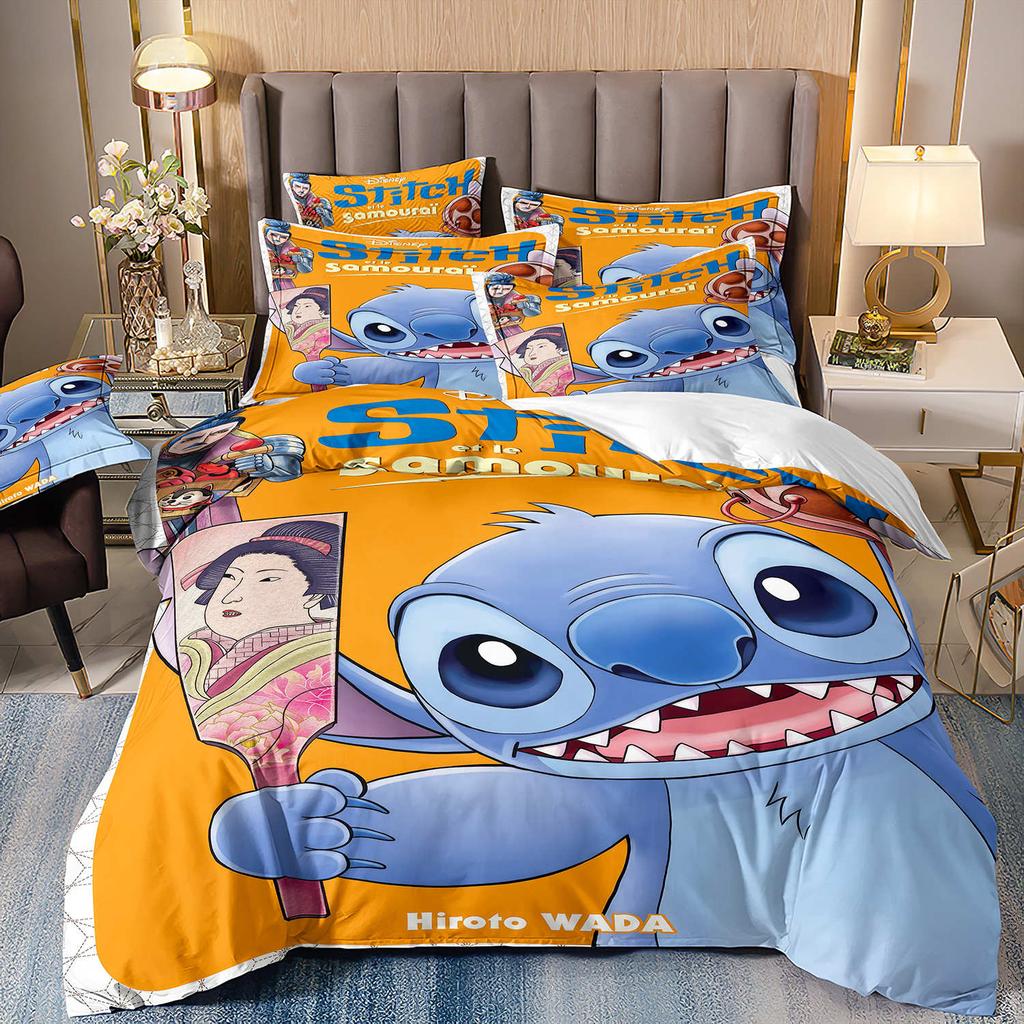 3D Digital Printing Quilt Cover Pillowcase Bedding Cartoon Three-Piece Set Home Textile Four-Piece Set