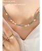 European-American Fashion Blue Stone & Freshwater Pearl Necklace