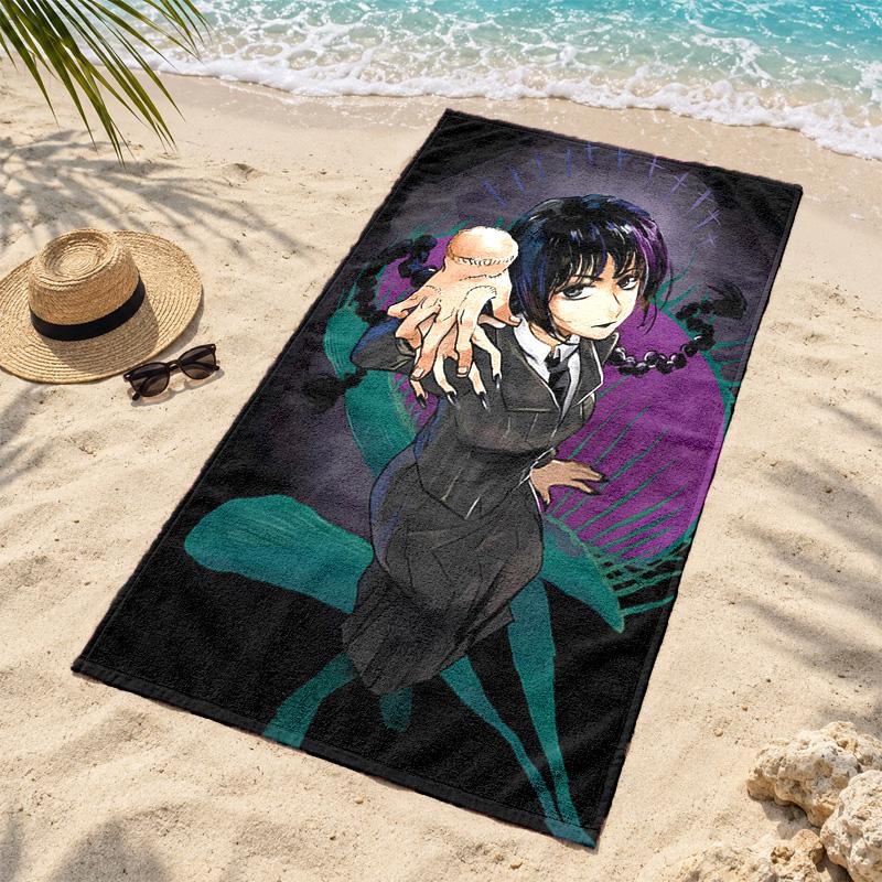 Wednesday Microfiber Beach Towel Quick Dry Sand Free Lightweight Beach Towels for Travel Swimming Camping