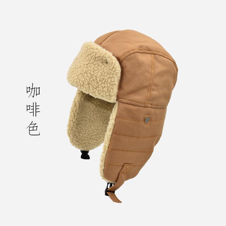 

Зимняя шапка-авиатор с ушками, хлопковая и теплая, для мужчин и женщин кофейный