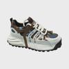 Men's Trendy American Street Style Leather & Cloth Casual Sneakers: Handsome, Low-Key, Elastic Dad Shoes