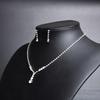 Elegant Rhinestone Water Drop Necklace & Earrings Set for Brides