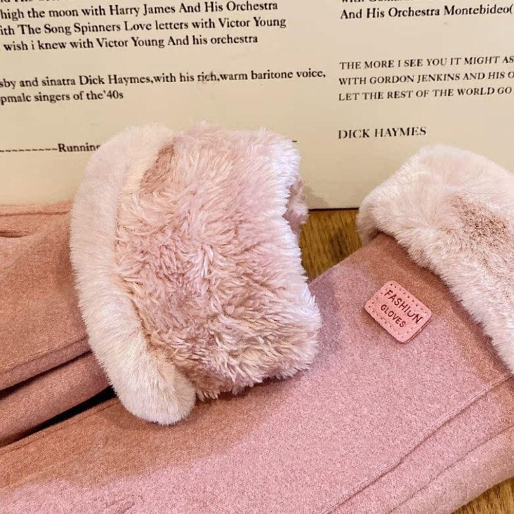 Thick Plush Gloves Soft Women Mittens Gift Winter Gloves  Girls
