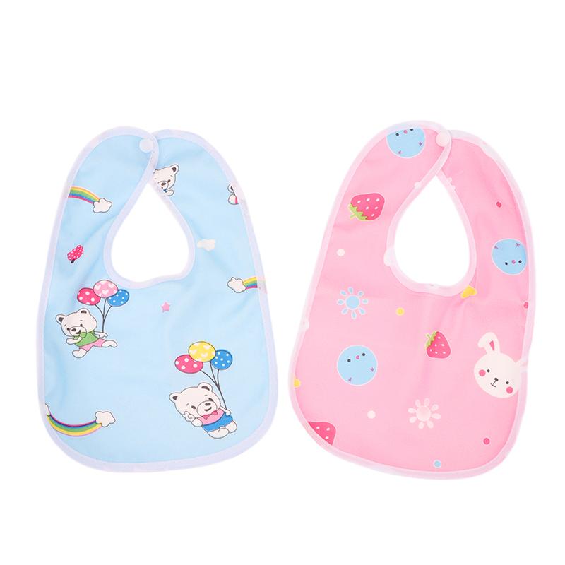 2/5Pcs Baby Cartoon Snap Waterproof Bib Super Soft Baby Bib Newborn Crystal Velvet Saliva Towel