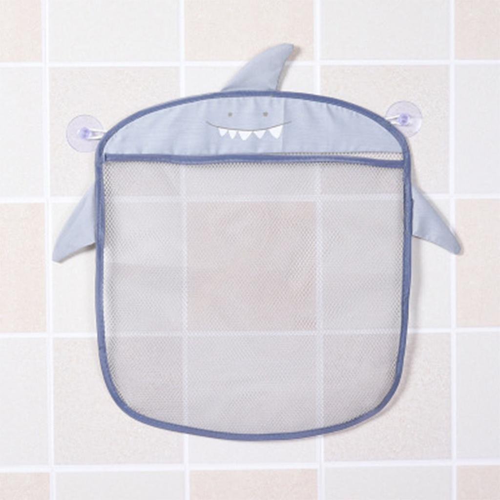 Bathroom Wall Mesh Bag Quick Drainage Cartoon Bath Toy Net Bag with Suction Cup for Toiletries