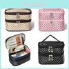 Makeup Bag Portable Travel Organizer With Double Zipper For Women Daily Use