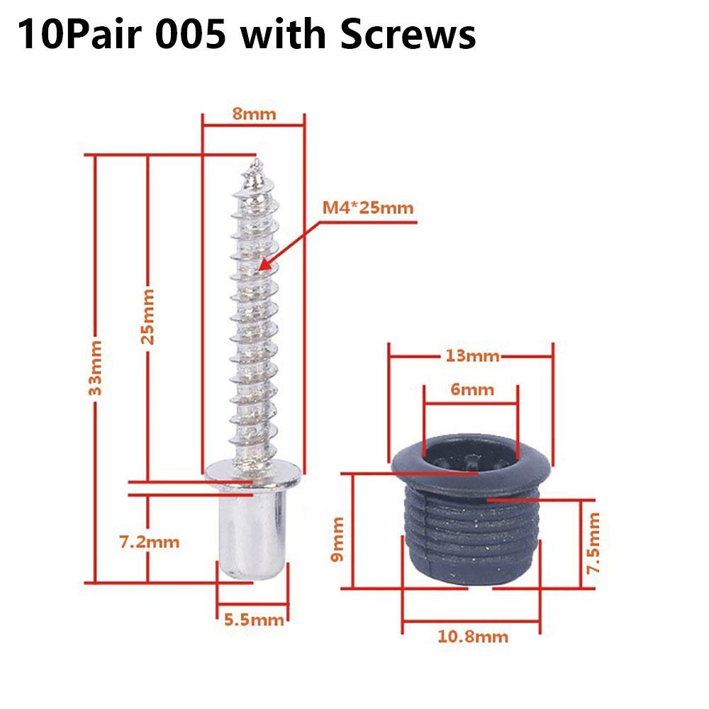 Kit de 10 Pares de Clavijas para Rejilla de Altavoz DIY, Juego de Hebillas de Rótula para Cubierta de Malla, Kit/Juego de Piezas de Sujeción Para Altavoz