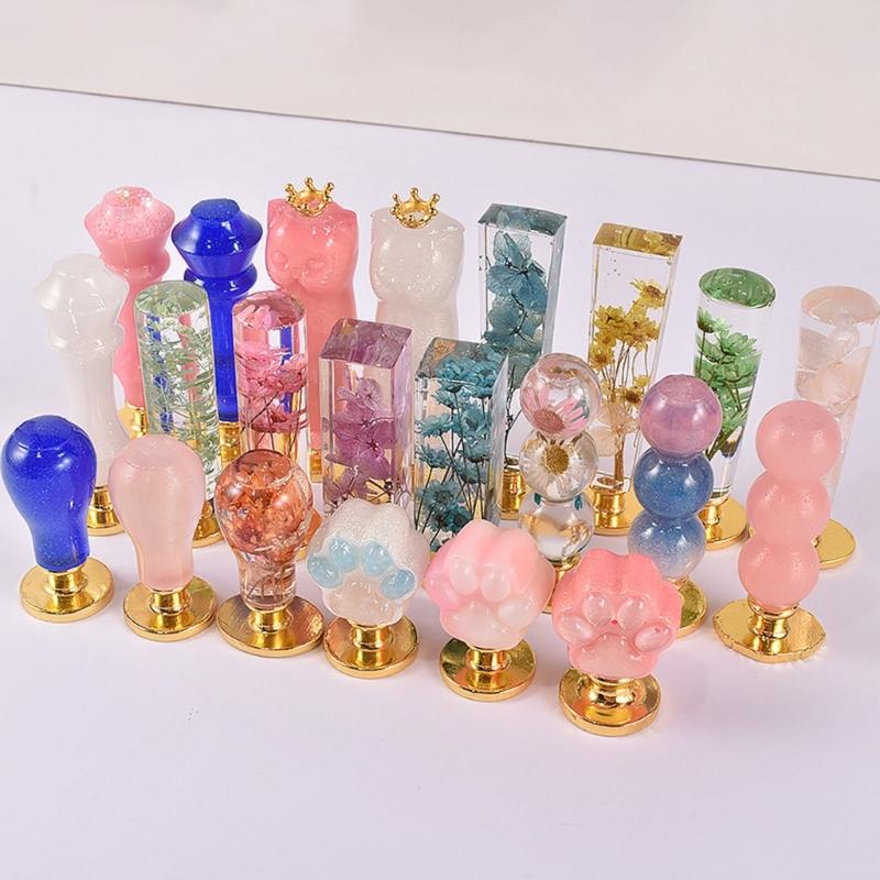 Stamp Handle Resin Mold Sealing Handle Mold Wedding Invitations Wax Seal Stamp Handle Mold for DIY Crafts Crystal