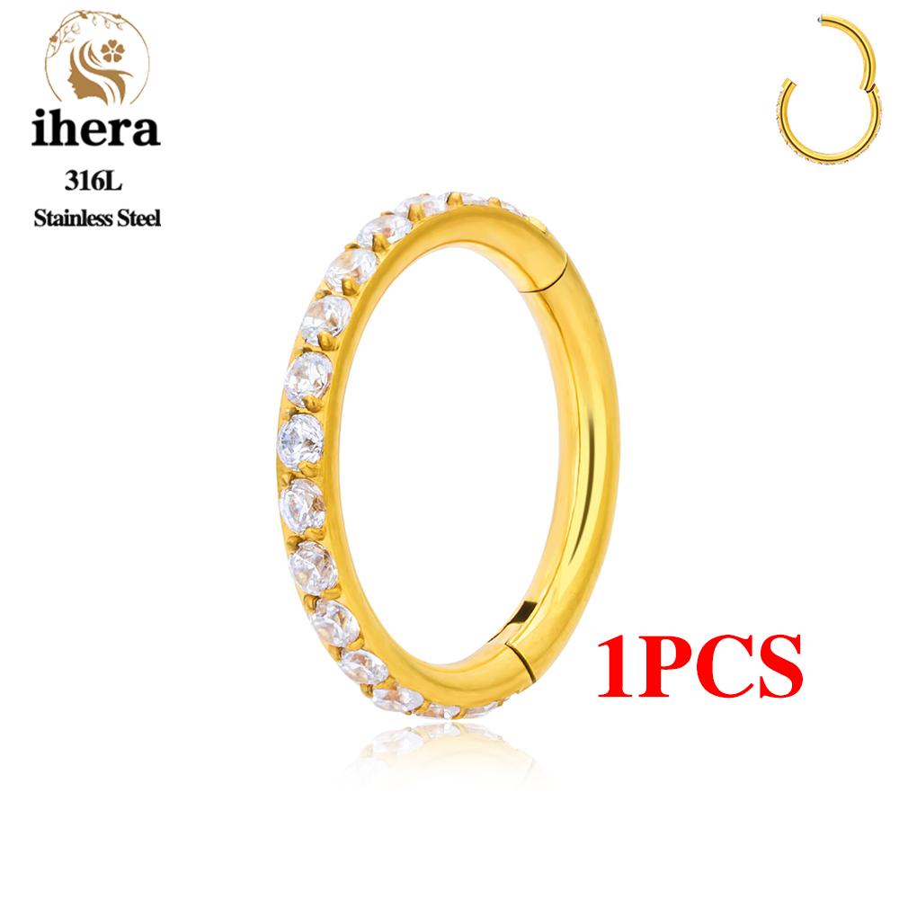 1/10 Stück Edelstahl Rund Nasenring CZ Scharnier Septum Clicker Herz Ohrring Creole Ohr Tragus Knorpel Daith Piercing Schmuck