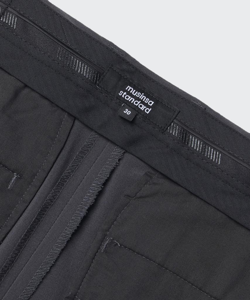 MUSINSA STANDARD [Cooltandard] Tapered Hidden Banding Crop Slacks [Gray]