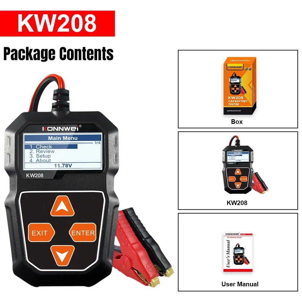 2026 KONNWEI KW208 12V Car Battery Tester Professional Load Tester Automotive Alternator Analyzer Waveform Voltage Test Car/Moto KW208