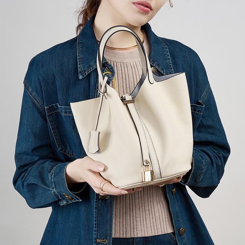 Bags New bucket bags Vegetable baskets Women's bags Leather handbags Bridal wedding bags Premium sense