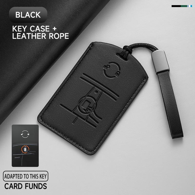 

Genuine Leather Car Key Case Cover Key Bag For Tesla Model 3 Model S Model X Model Y Keyless Protect Set Car Accessories