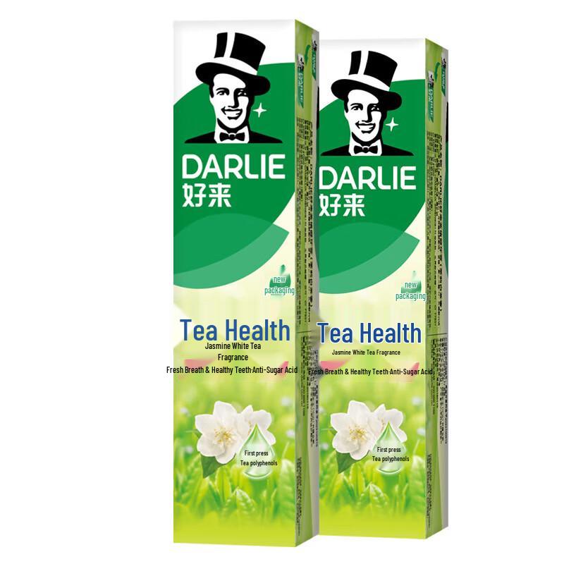 Darlie Tea Tree Jasmine White Tea Fluoride Toothpaste, 2x140g Family Pack