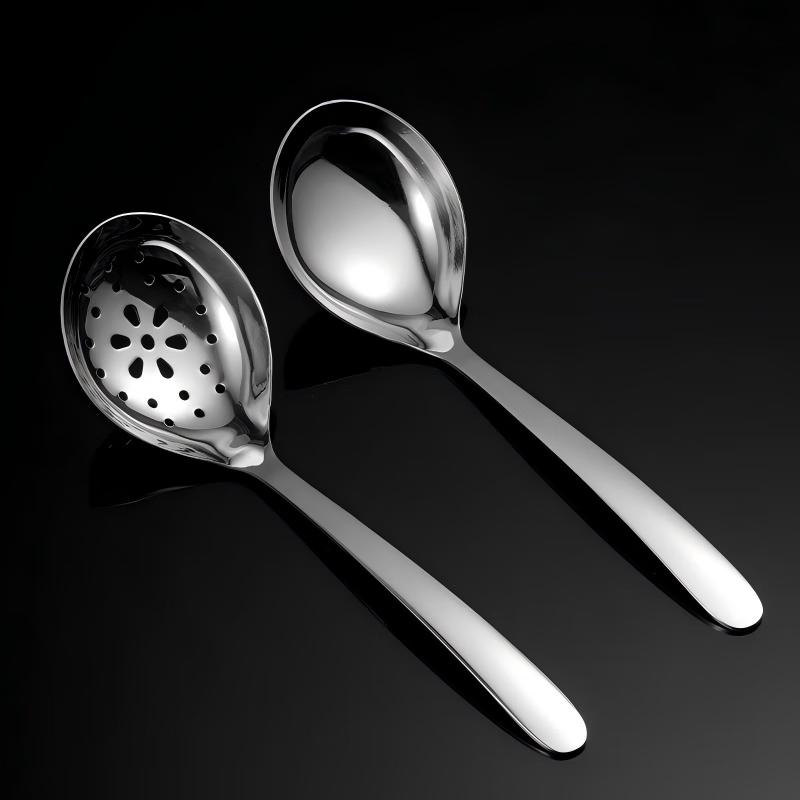 Набор половник для супа и дуршлаг из нержавеющей стали ZISIZ