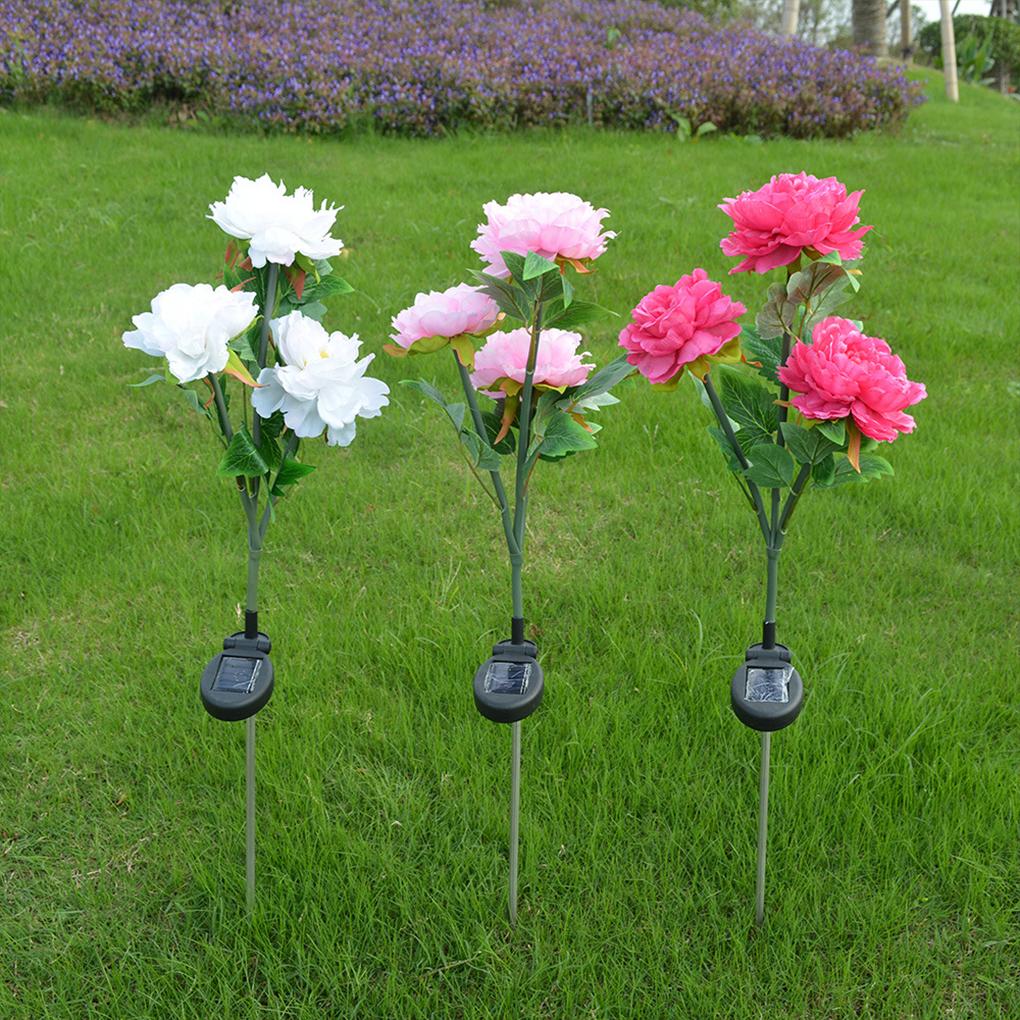 Solar Peony Flower Lamp Gift Choice For Garden Enthusiasts Gentle Illumination Peony Flower Lights