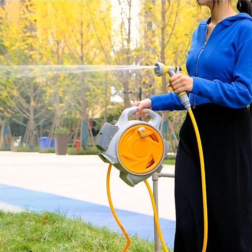 Einziehbarer Gartenbewässerungskit 7-in-1 Autowaschset Hochdruck-Wasserschlauch Außenreinigung
