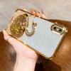 KEYSION Shockproof Plating Phone Case for iPhone XS Max Clear TPU Glitter Jewelled Swan Kickstand Back Cover for iPhone X XR