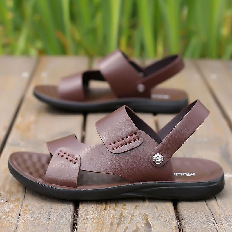 37-47 Summer Wear-resistant Dual-purpose Sandals Men's Waterproof Soft-soled Slippers Outer Wear Beach Shoes