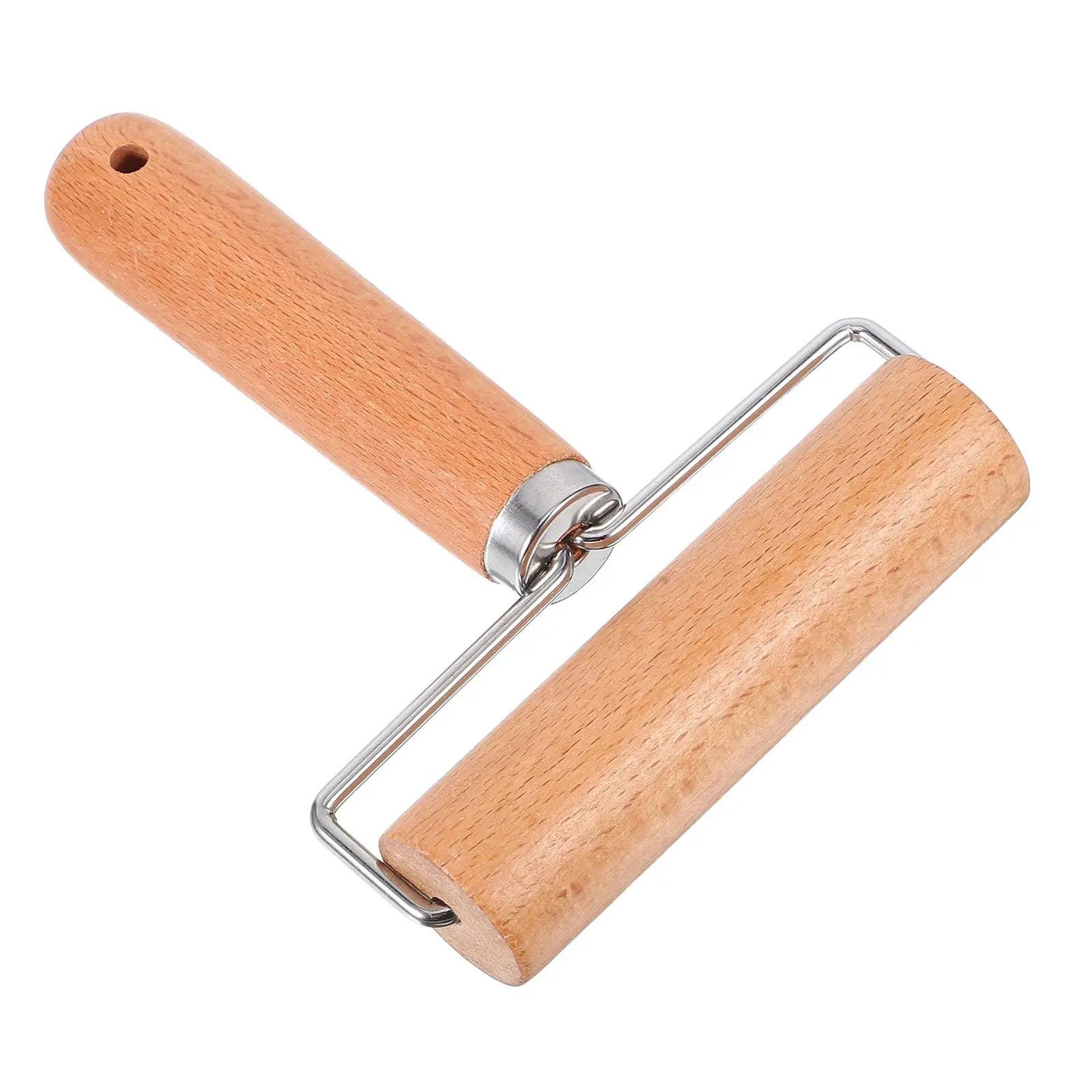 

Деревянная скалка с эргономичной ручкой для выпечки, приготовления пищи, кондитерских изделий, ролик для теста для пиццы, антипригарный кухонный инструмент