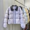 Down jacket short corduroy lapel autumn and winter new small loose college jacket women