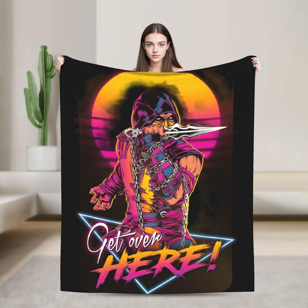 Mortal Kombat X Scorpion VS Sub Zero MKX Liu Kang Game Blankets Fleece Funny Throw Blanket for Home Spring/Autumn